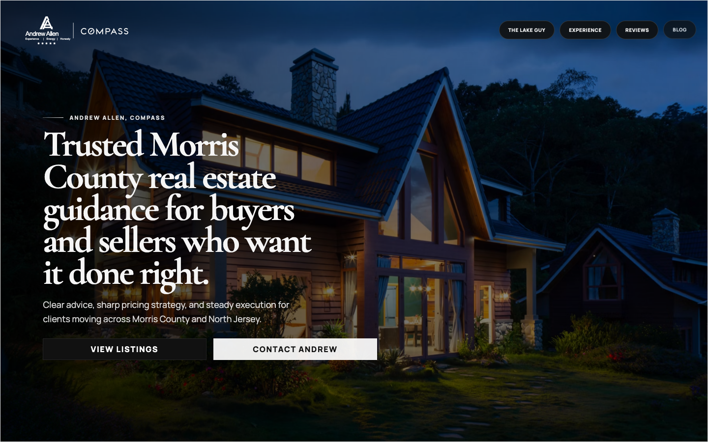 Andrew Allen realtor website homepage preview